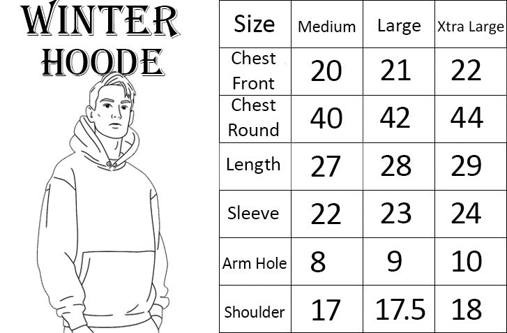 ok. Winter Collection Size Guide – Hoodie Measurements