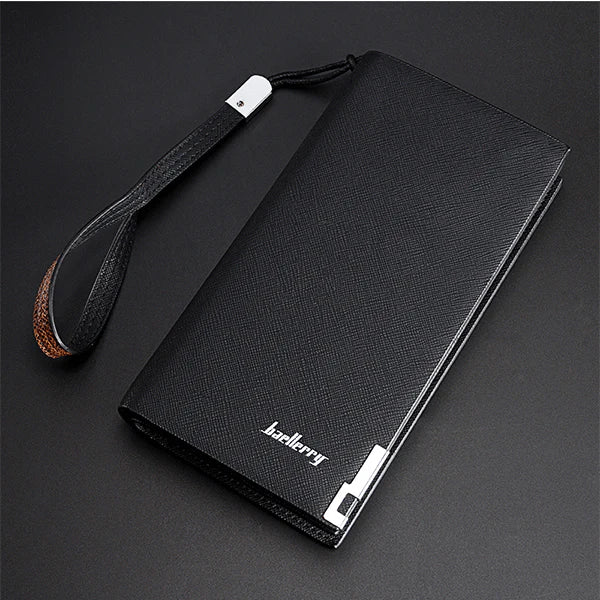 Balenberry Premium Long Wallet - Black color close up
