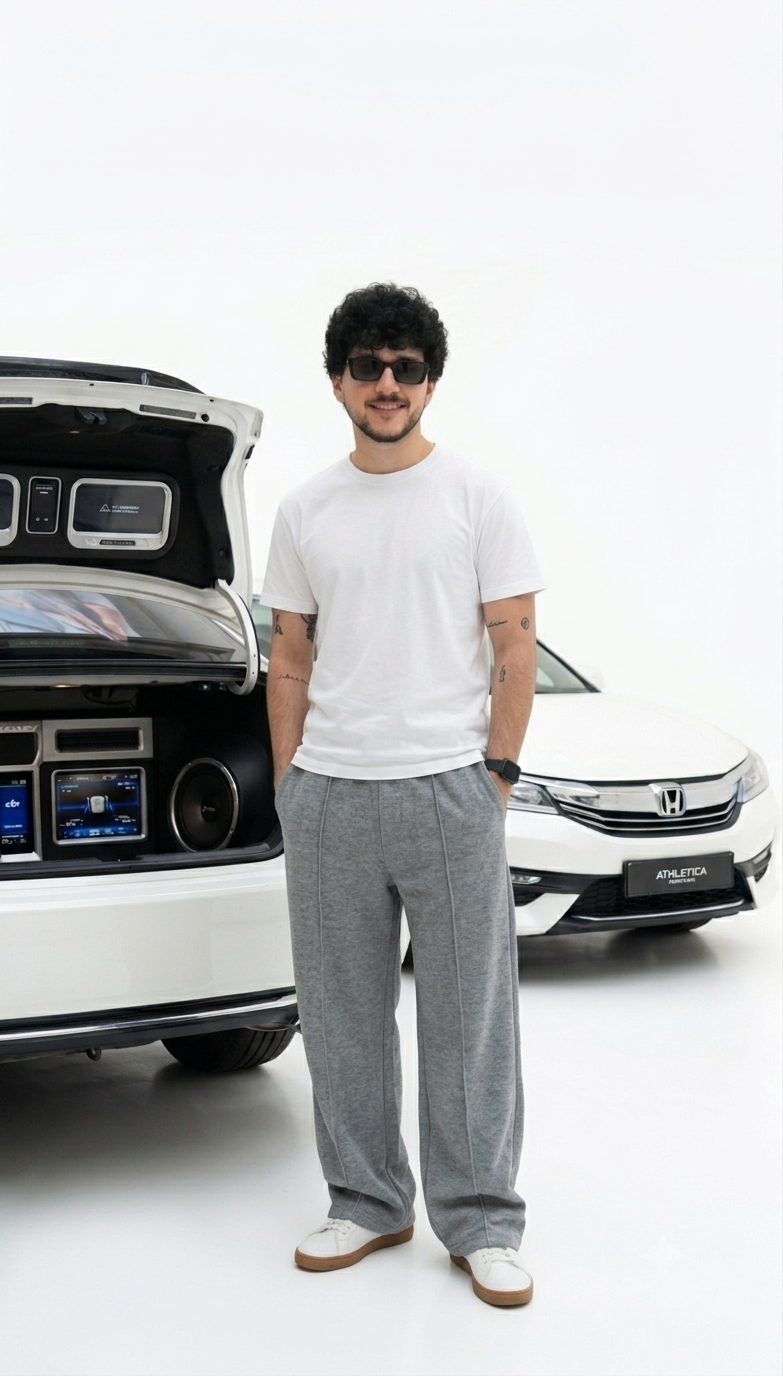 Men's White T-Shirt Full Body View