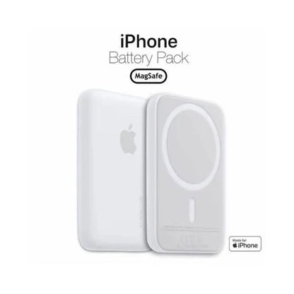 Magnetic Wireless Power Bank – Front & Back View – MagSafe Compatible Slim Design