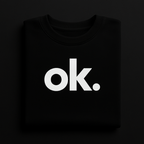 ok. Black T-Shirt – Folded Flat Lay