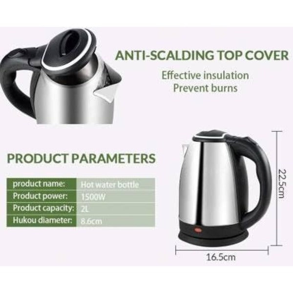 Automatic Electric Kettle 2.0L – Stainless Steel Hot Water Boiler