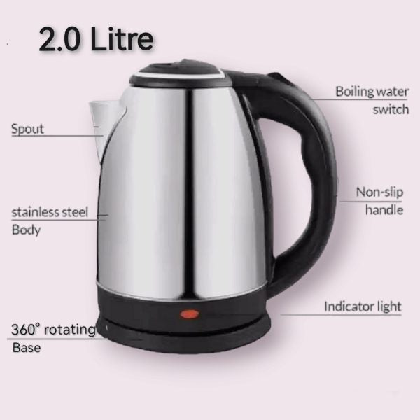 Automatic Electric Kettle 2.0L – Stainless Steel Hot Water Boiler