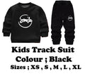 Smile Kids Track Suit Black – Product Flat Lay with Size Info