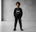 Boy wearing Smile Kids Black Track Suit – Full Body