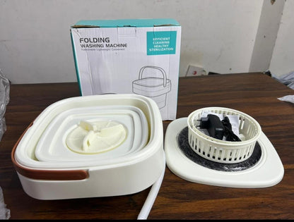 Foldable washing machine size dimensions – 27.3x27.3x11cm folded and 25cm expanded