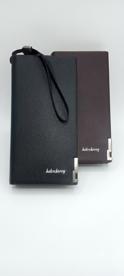 Balenberry Premium Long Wallet - Interior view showing card slots and zipper compartment