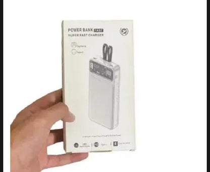 Premium 66W Power Bank – Box Packaging – Super Fast Charger with Built-in Cables
