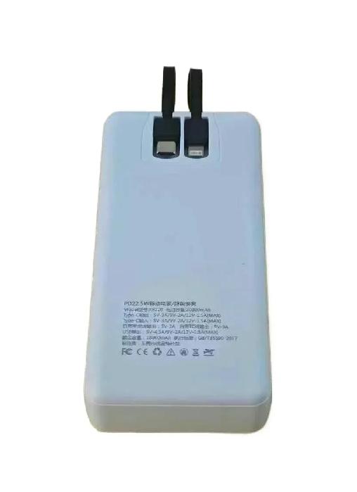 Premium 66W 20000mAh Power Bank – Back Panel Specifications – PD Fast Charge
