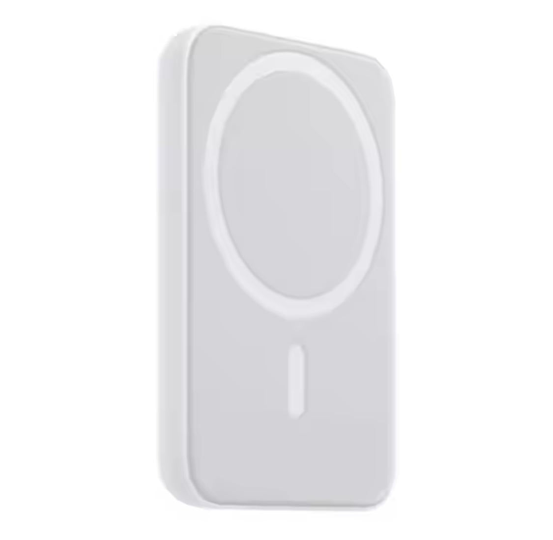MagSafe wireless power bank 10000mAh white – side angle view showing magnetic ring