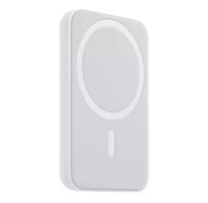 MagSafe wireless power bank 10000mAh white – side angle view showing magnetic ring