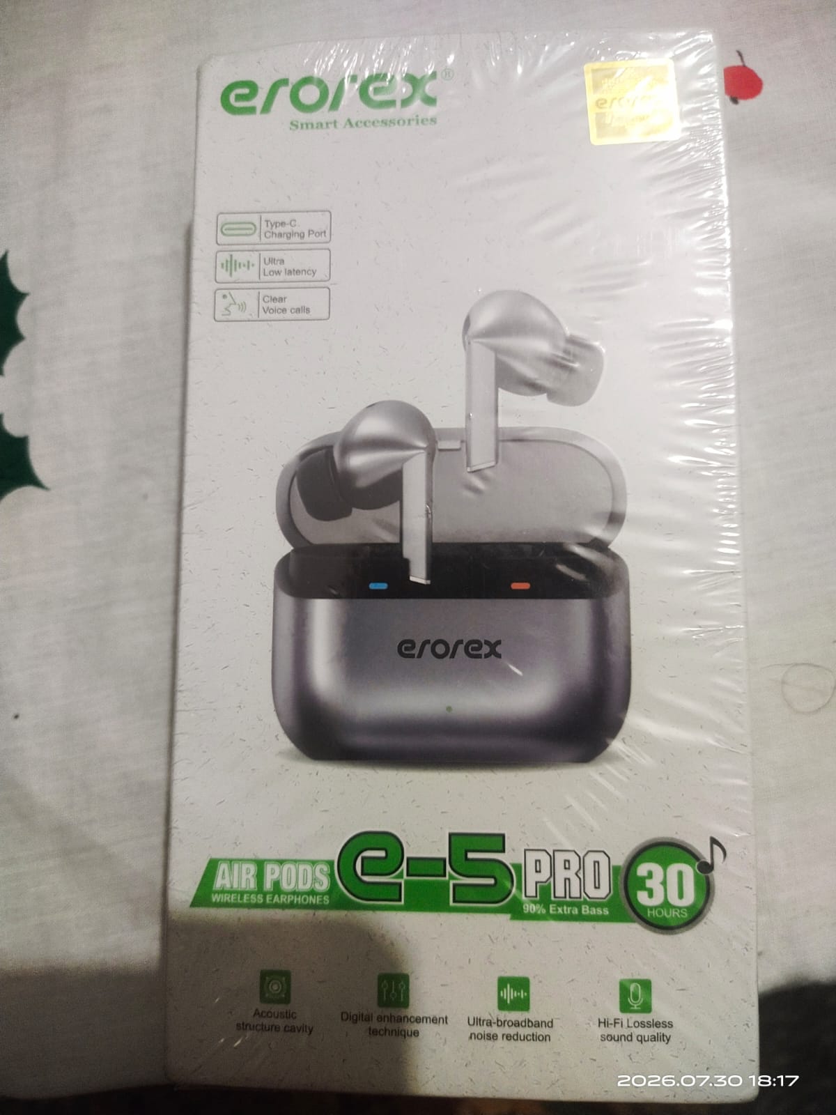 Erorex E-5 Pro ANC Earbuds - Original Box Packaging