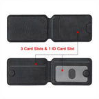 Mobile Magnetic Card Holder Wallet with Box – Slim 3 Card Slots, Transparent ID Slot, Lightweight Phone Wallet - Brown