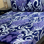 King Size Fleece Bed Sheet - Design 9 with 2 Pillow Covers