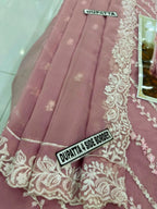 3pc Unstitched Organza Suit - Trouser Bunch Shamoz Silk