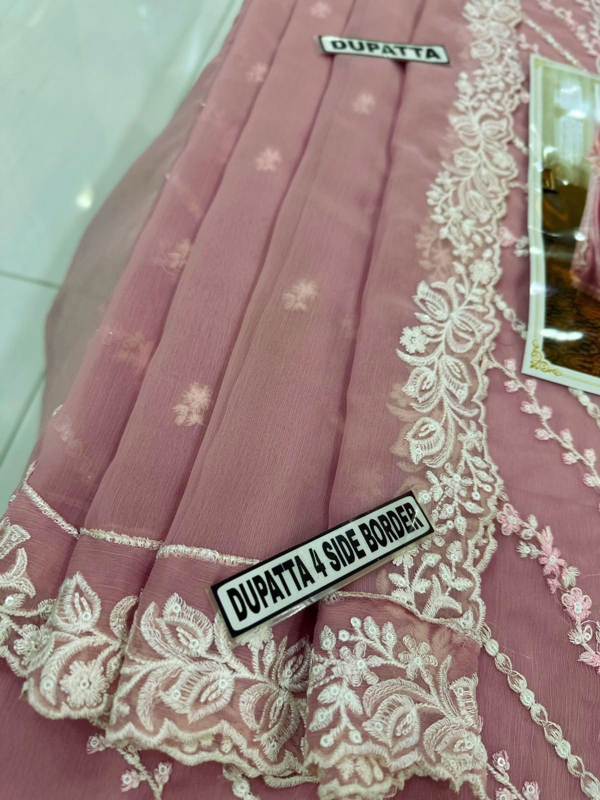 3pc Unstitched Organza Suit - Trouser Bunch Shamoz Silk