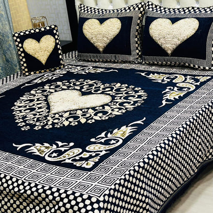 4Pc Velvet Jaquard Bedsheet – King Size