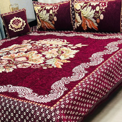 4Pc Velvet Jaquard Bedsheet – King Size