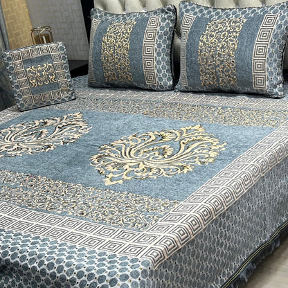 4Pc Velvet Jaquard Bedsheet – King Size