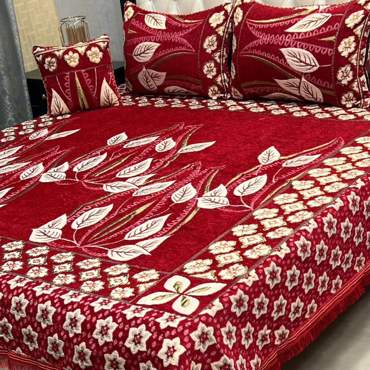 4Pc Velvet Jaquard Bedsheet – King Size