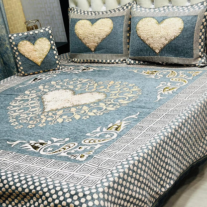 4Pc Velvet Jaquard Bedsheet – King Size