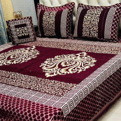 4Pc Velvet Jaquard Bedsheet – King Size