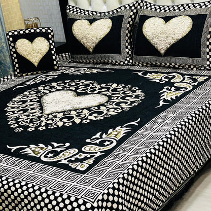 4Pc Velvet Jaquard Bedsheet – King Size