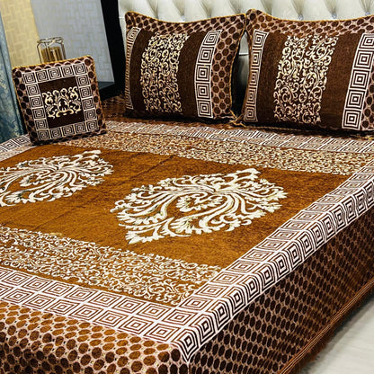 4Pc Velvet Jaquard Bedsheet – King Size
