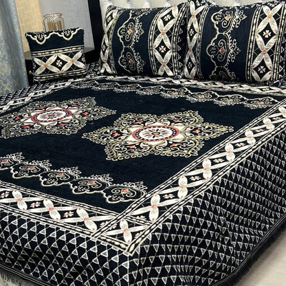 4Pc Velvet Jaquard Bedsheet – King Size