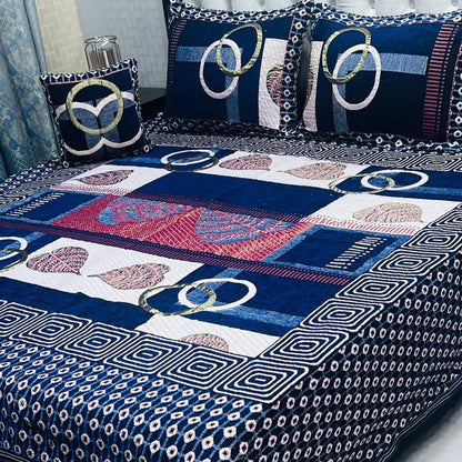 4Pc Velvet Jaquard Bedsheet - Design 9