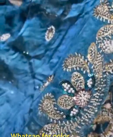Teal Bridal Lehenga – Dupatta Embroidery Border Detail