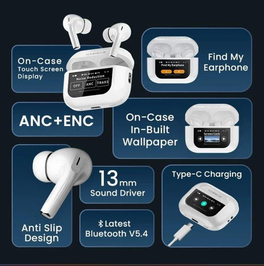 A9 Pro Smart Wireless Earbuds - ANC ENC 13mm Driver Bluetooth 5.4 Features