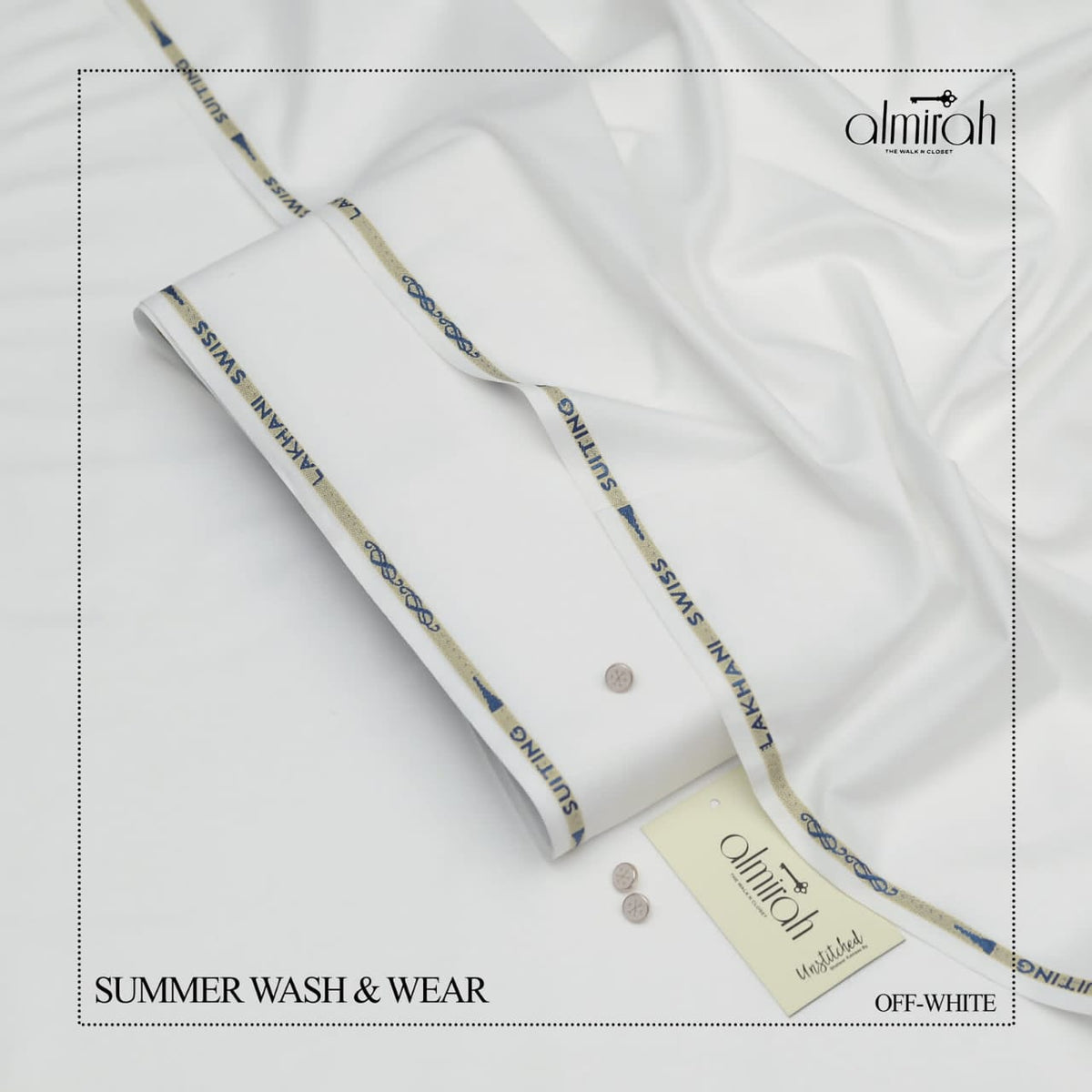 Tropical Wash & Wear Fabric - Olive Color with Branded Packaging