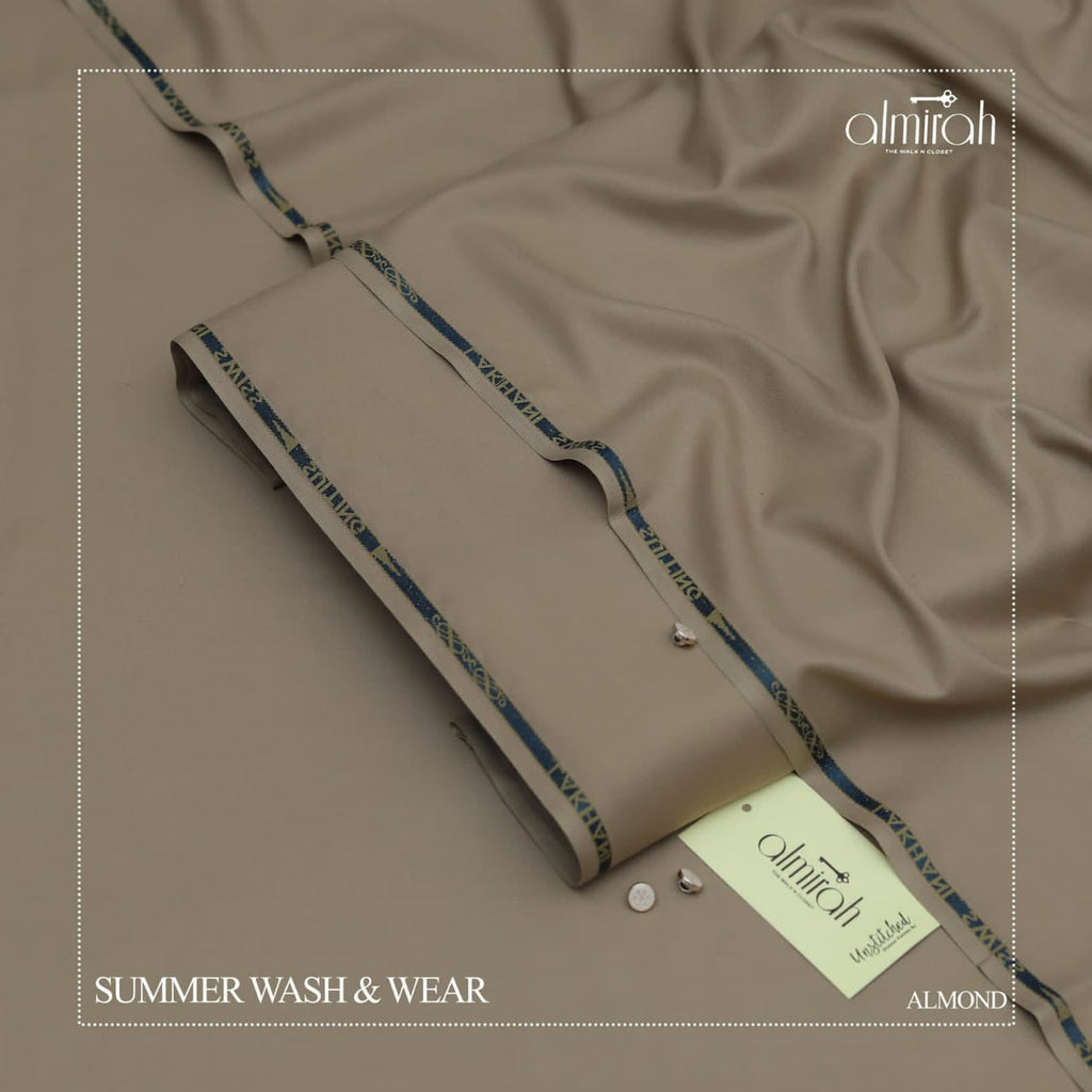 Tropical Wash & Wear Fabric - Cream Color with Branded Packaging
