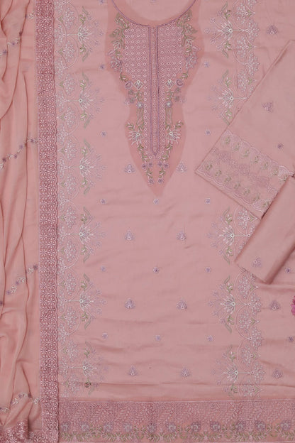 3Pc Heavy Embroidered Lawn Suit - Navy Blue Embroidery Detail Close Up