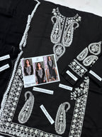 MIRANA Black Lawn Suit – Dupatta & Trouser Detail