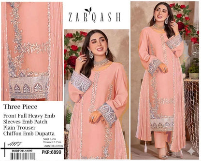 SAPPHIRE Lawn 3PC Heavy Embroidered Suit – Red & Navy Blue – Lawn Collection 2026