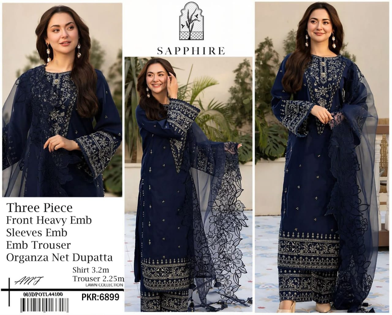 MIRANA Black Lawn Suit – Model View Side