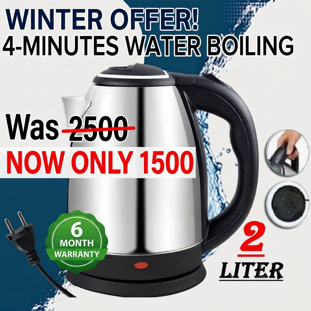 Automatic Electric Kettle 2.0L – Stainless Steel Hot Water Boiler