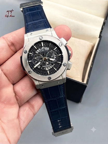 Hublot Big Bang Chronograph Watch - Blue Leather Strap