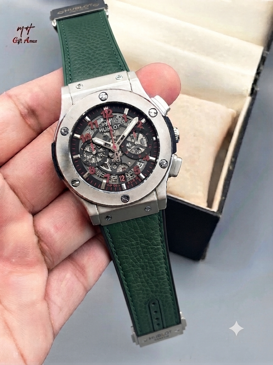 Hublot Big Bang Chronograph Watch - Blue Leather Strap