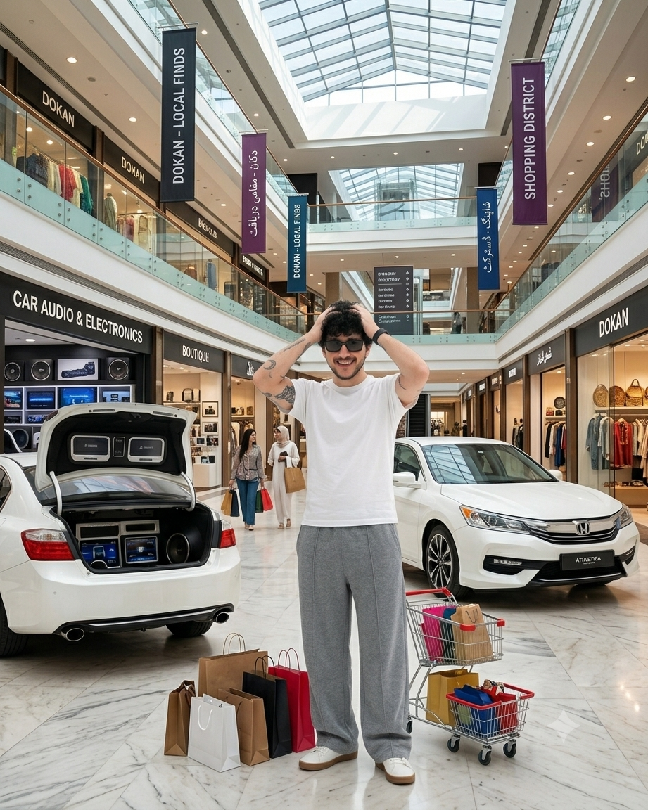Men's White T-Shirt Lifestyle Shot - Mall