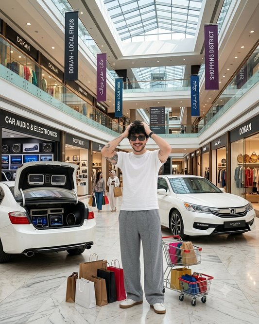 Men's White T-Shirt Lifestyle Shot - Mall