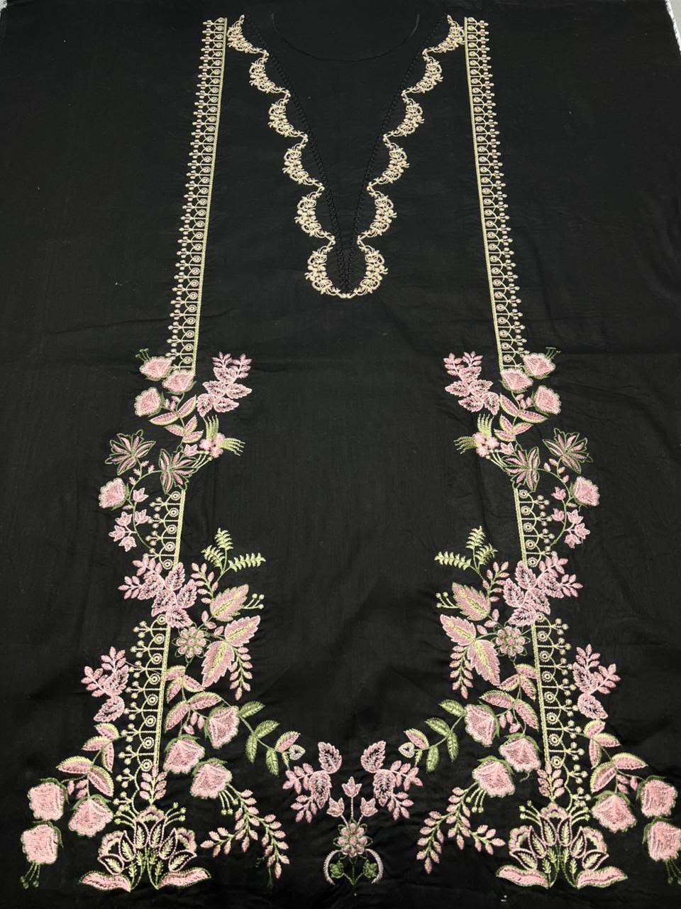 3Pc Fancy Lawn Suit - Maroon Bamber Chiffon Dupatta Detail
