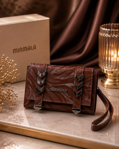 Premium Marble Clutch Bag - Beige Cream Close Up Detail Silver Hardware