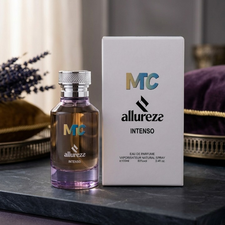 MTC Allureza Intenso EDP with box lifestyle shot