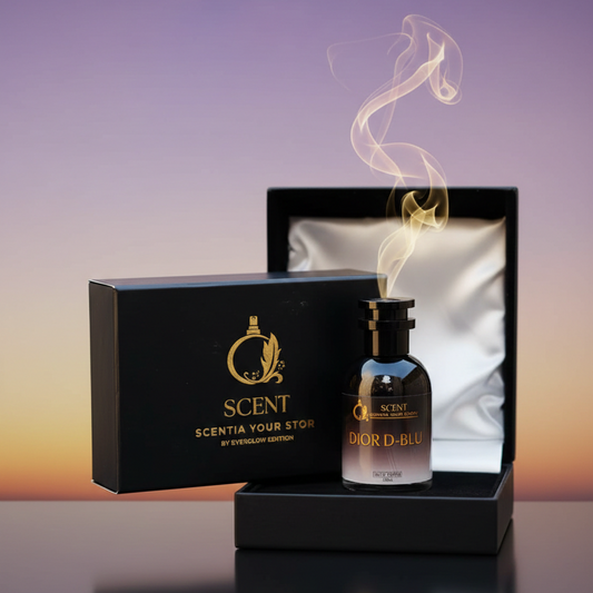 Scent Dior D-Blu EDP with premium black satin gift box and smoke effect