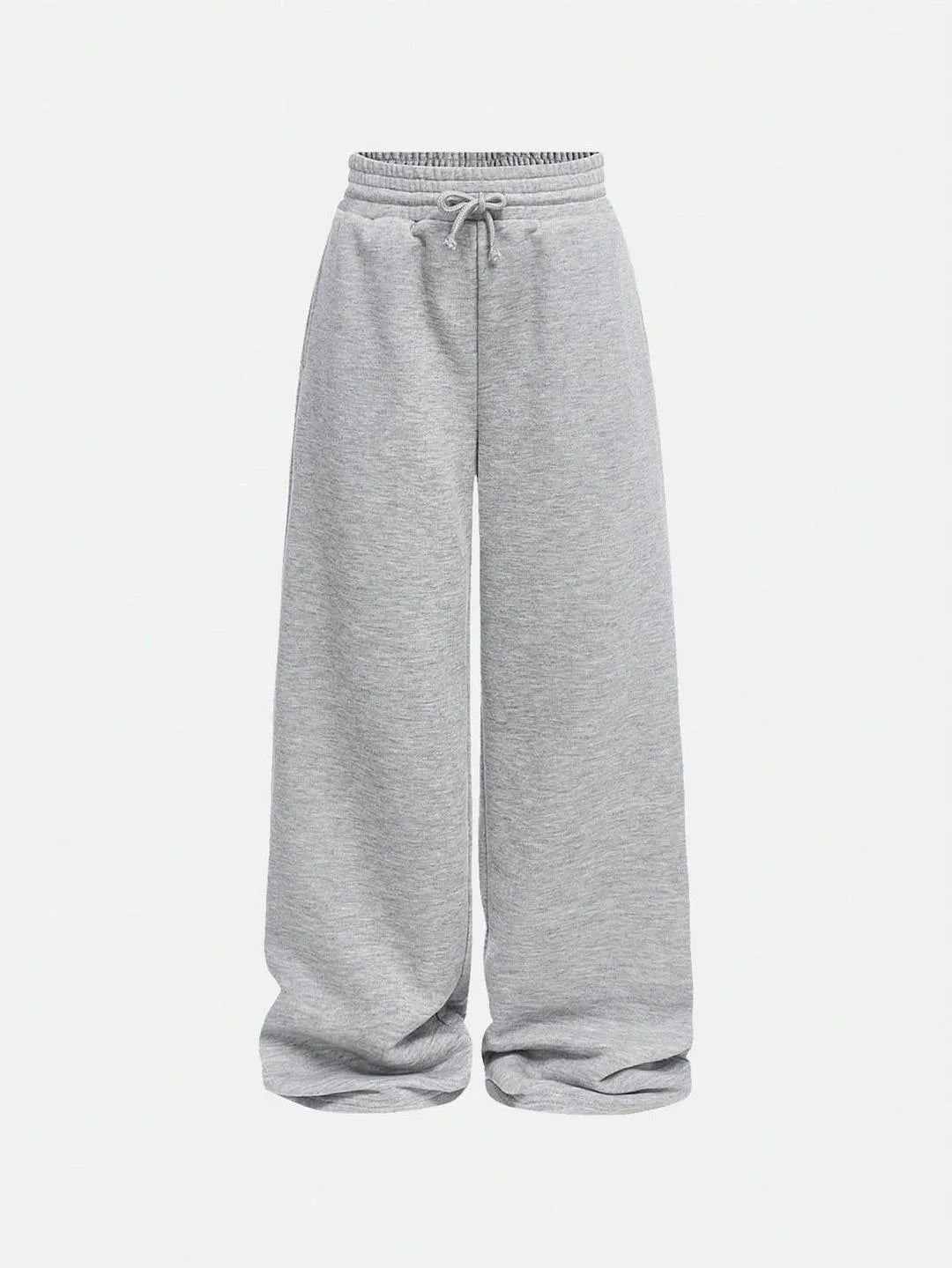 Grey premium micro plain trouser flat product shot on white background – full length front view