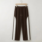 Men's Grey Waffle Knit White Side Panel Drawstring Trousers | S M L XL | Casual Streetwear | Btssameroo