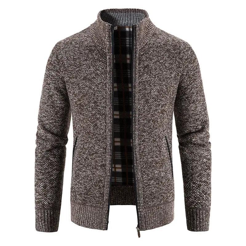 Men Knitted Zip-Up Cardigan Loose Fit Multi Color